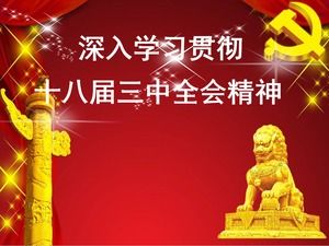 In-depth study and implementation of the spirit of the Third Plenary Session of the 18th CPC Central Committee ppt template