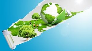 Green grass earth environmental protection theme corporate report ppt template