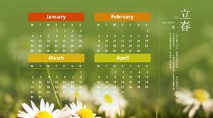 Printemps été automne hiver quatre saisons 2015 modèle de calendrier ppt style ios