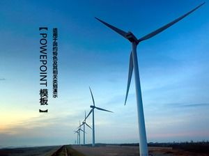 Generowanie energii wiatrowej zielony ochrony środowiska oszczędzania energii szablon ppt