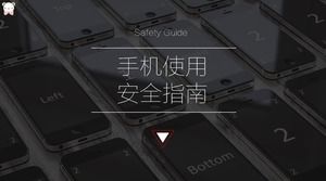 Modèle ppt simple et élégant pour le guide d'utilisation de la sécurité des téléphones mobiles
