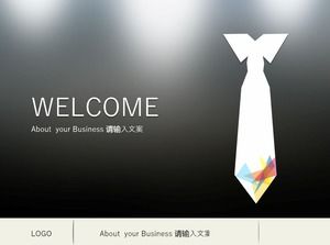 Modelo de ppt de negócios mínimos de animação criativa de gravata