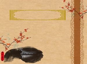 Meditação, flor de ameixa, modelo de ppt de rima antiga