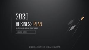 Minimalist black gold European and American business PPT template free download