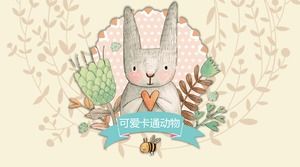 Lapin de dessin animé mignon modèle PPT téléchargement gratuit