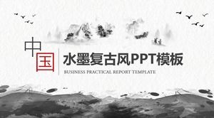 Klassische chinesische PPT-Vorlage mit atmosphärischer Tinte