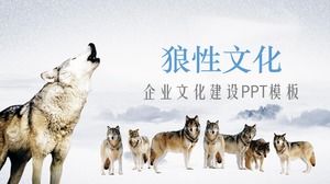Modèle PPT de formation de culture d'entreprise de loup en arrière-plan de pack de loups