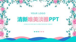 Fresh and beautiful Han Fan flower PPT template