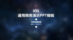 Modèle PPT d'affaires universel de style iOS bleu