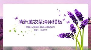 Frische Lavendelhintergrundkartenart-PPT-Schablone