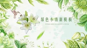 Fresh green plant flower PPT template