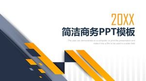 Modelo de PPT de relatório de negócios simples com azul e amarelo