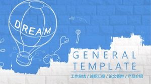 Blue hand painted dream theme career planning PPT template