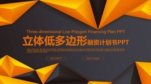 Modèle PPT de plan de travail polygone solide orange