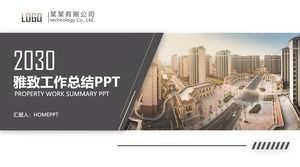 Exquisite Immobilienfirma Arbeitszusammenfassungsbericht PPT-Vorlage