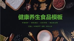 Kepekli tahıllar arka plan üzerinde sağlıklı beslenme PPT şablonu