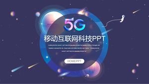 Tema teknologi biru 5G template PPT