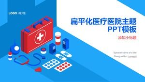 Modello PPT rapporto medico lavoro ospedale piatto blu e rosso