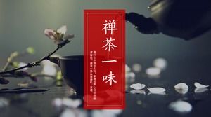 PPT-Vorlage der Teetrinkkultur "Zencha Yiwei"
