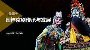 Modelo PPT de Herança e Desenvolvimento da Ópera Nacional de Pequim