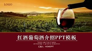 Red wine wine estate PPT template
