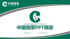 Китайский шаблон PPT табака с зеленым и серым