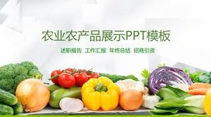 Agricultural products slide template with fresh vegetables background