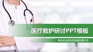 Template PPT Rumah Sakit dengan latar belakang dokter sederhana