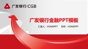 Guangfa Bank PPT template con sfondo rosso freccia solida