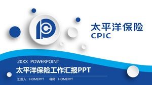 Plantilla PPT de Blue Micro Stereo Pacific Insurance