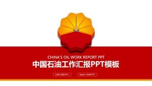 Modèle PPT de rapport de travail simple CNPC rouge