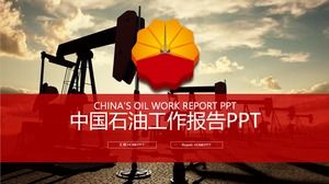 Templat CNPC PPT untuk latar belakang produksi minyak rig pengeboran