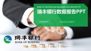 Modèle PPT de rapport de données de la Banque Ruifeng sur fond de pièce de monnaie