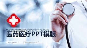 PPT-Vorlage des zusammenfassenden Berichts des Krankenhausarztes über den Hintergrund des Stethoskops