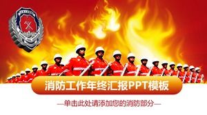 Modello PPT sommario del lavoro di base dell'ufficiale del fuoco e del fuoco