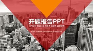 Template PPT laporan real estate gaya datar merah