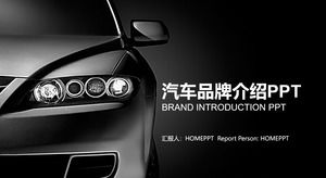 Black and white automotive industry PPT template
