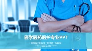 Plantilla de PPT del informe de trabajo del médico del hospital