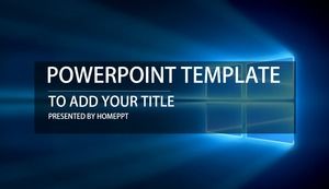 Blue win10 porcelain Metro style PPT template free download
