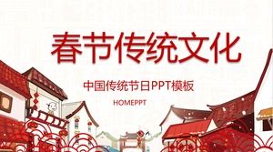 Szablon PPT chiński tradycyjny festiwal wiosny