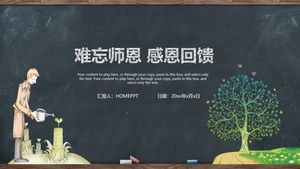 Thanksgiving Teachers Day PPT template with exquisite gardener background