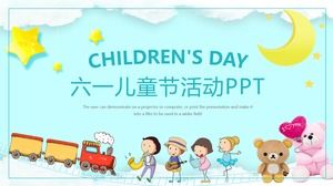 Descarga gratuita de plantilla PPT de dibujos animados lindo día del niño