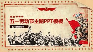 Mayıs günü İşçi Bayramı PPT şablonu retro anlamda ile