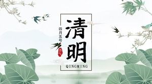 Wykwintne wprowadzenie na festiwal Qingming szablon PPT