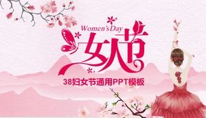 Szablon ppt różowy piękny dzień kobiet