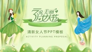 Green fresh 38 Modelul de PPT pentru evenimente de Ziua Femeii