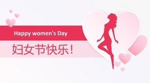 Femeie roz siluetă fundal șablon ziua femeilor