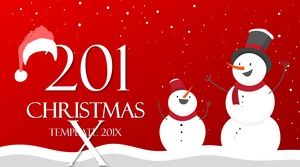 Christmas PPT template with two Christmas snowmen background