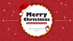European and American Christmas PPT template with exquisite Christmas hat background
