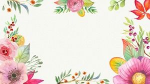 Two watercolor flower PPT background pictures